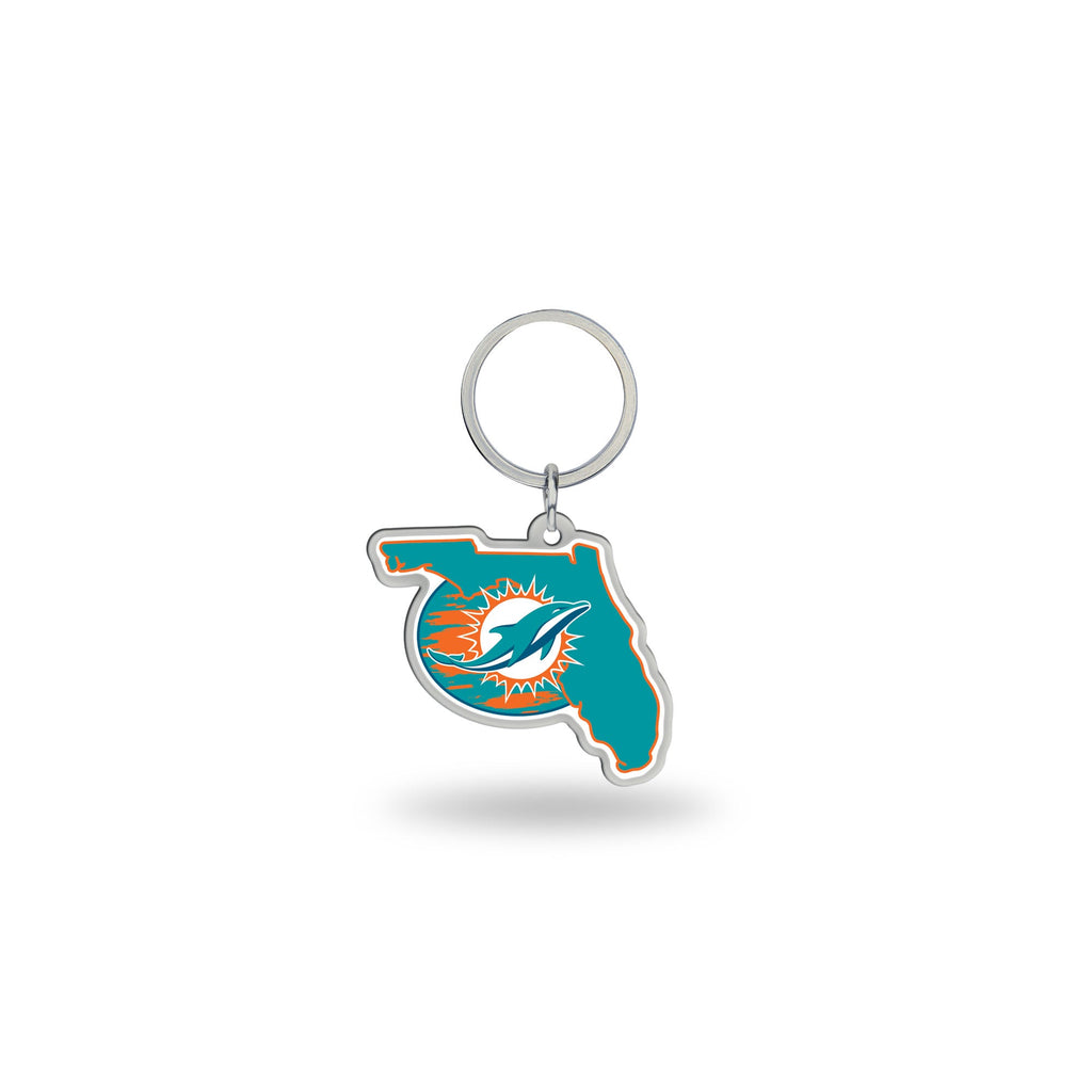 Miami Dolphins State Shape Keychain