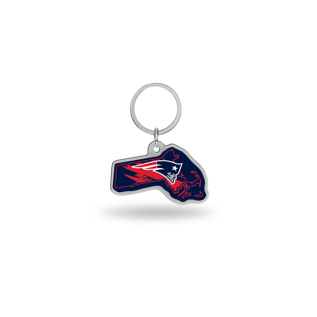 New England Patriots State Shape Keychain