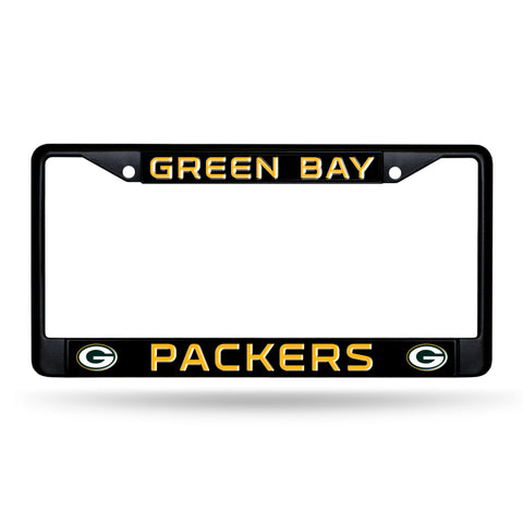 Green Bay Packers Black Chrome License Frame