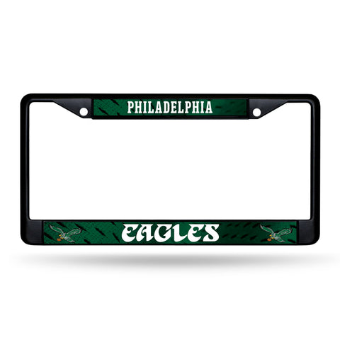 Philadelphia Eagles Retro Black Chrome License Plate Frame