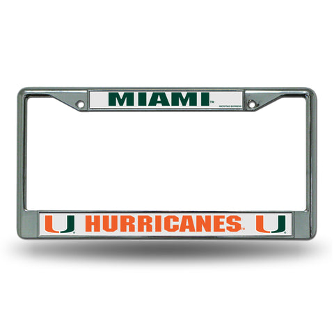 Miami Hurricanes Chrome License Frame S