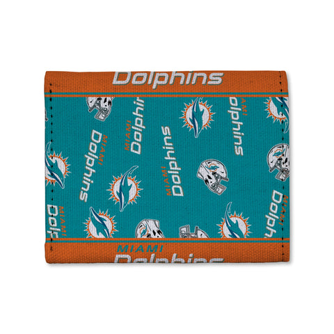 Miami Dolphins Canvas Trifold Wallet