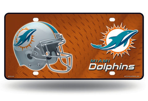 Miami Dolphins Metal Logo License Plate
