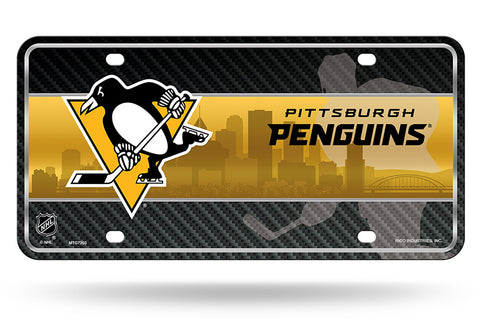 Pittsburgh Penguins Metal Logo License Plate