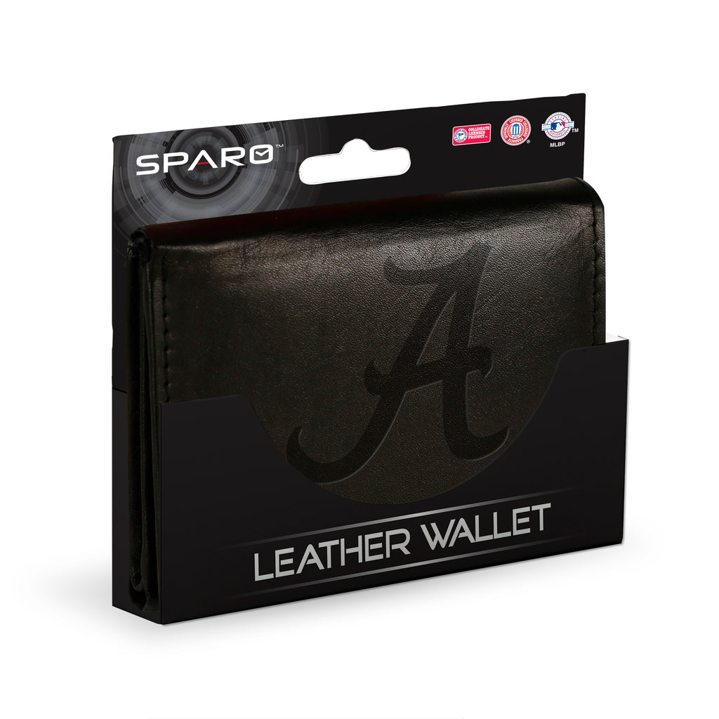 Alabama Crimson Tide Embossed Trifold Wallet - Black