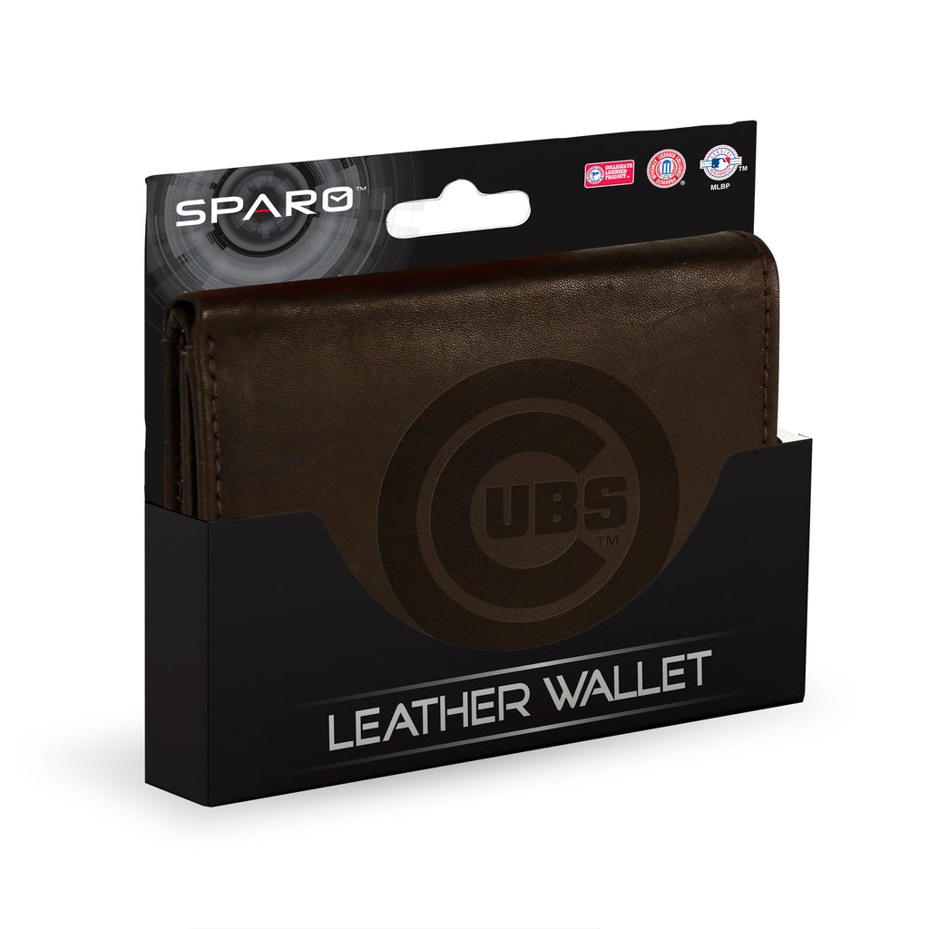 Chicago Cubs Embossed Trifold Wallet - Brown