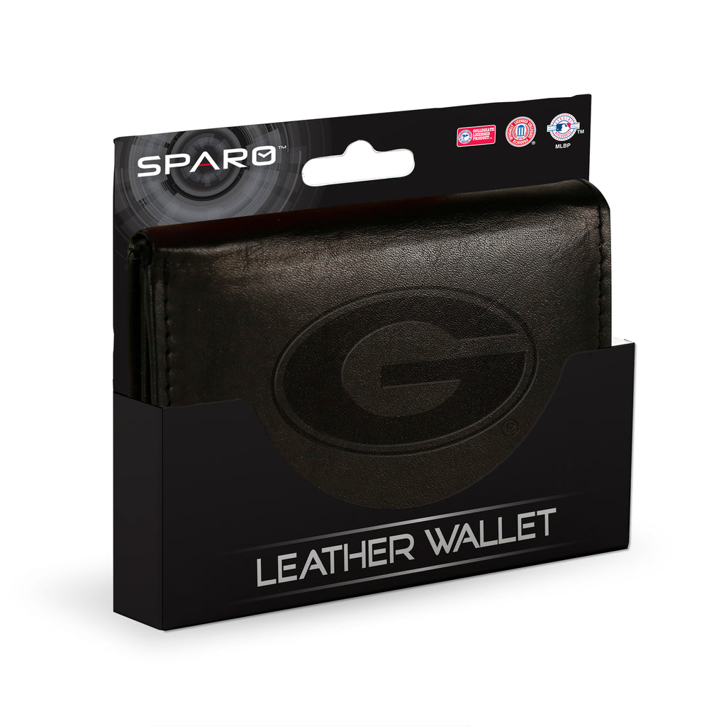 Georgia Bulldogs Embossed Trifold Wallet - Black