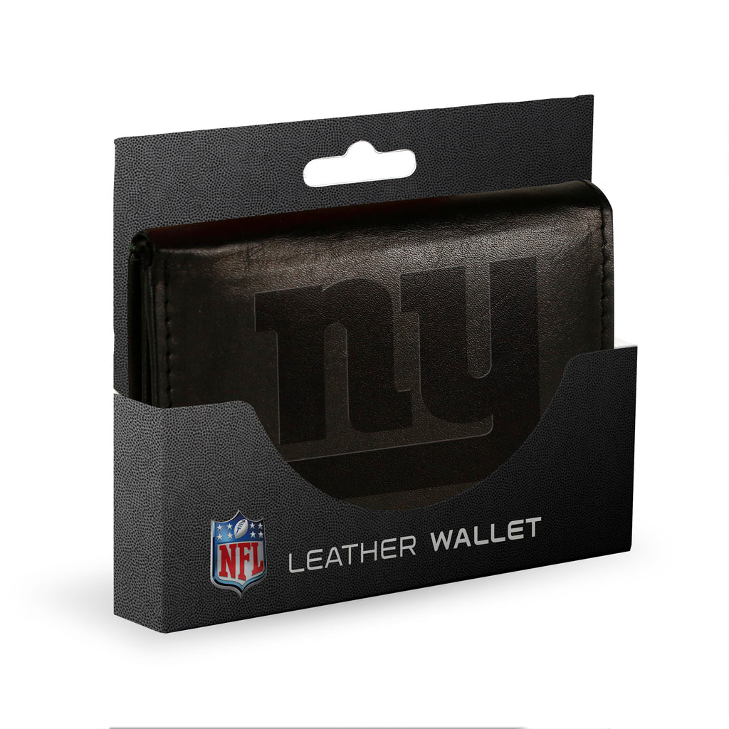 New York Giants Embossed Trifold Wallet - Black