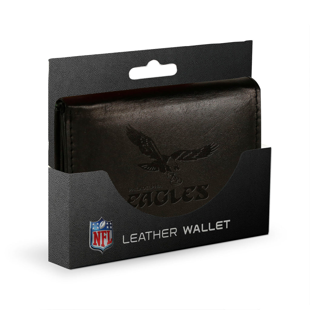 Philadelphia Eagles Retro Embossed Trifold Wallet - Black