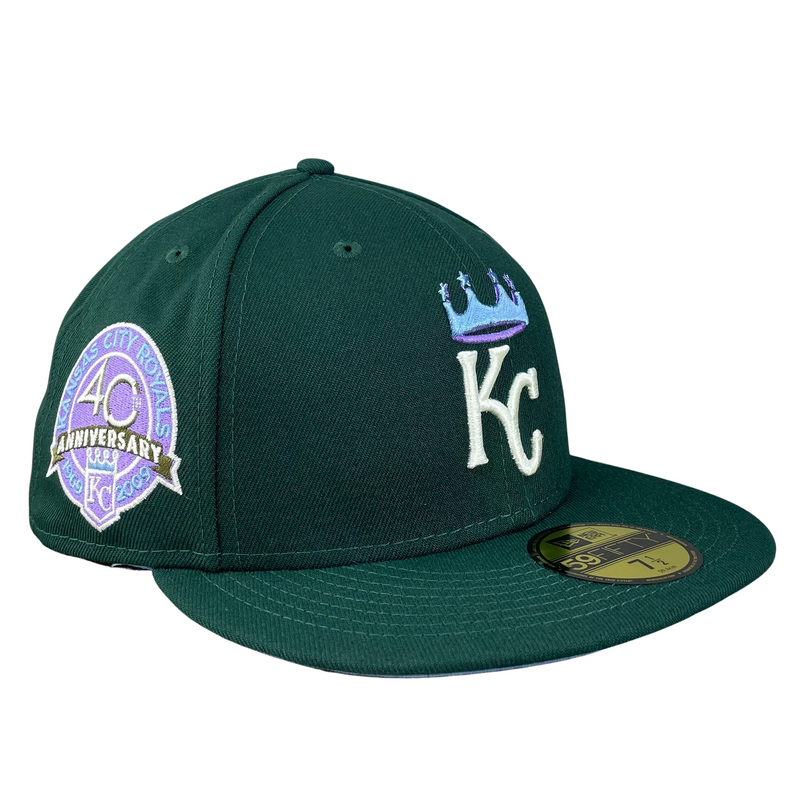 New Era 59FIFTY Silky Pink UV Kansas City Royals 40th Anniversary Patch Hat - Light Blue Light Blue / 7 1/8