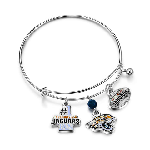 Jacksonville Jaguars NFL 3 Charm Bracelet
