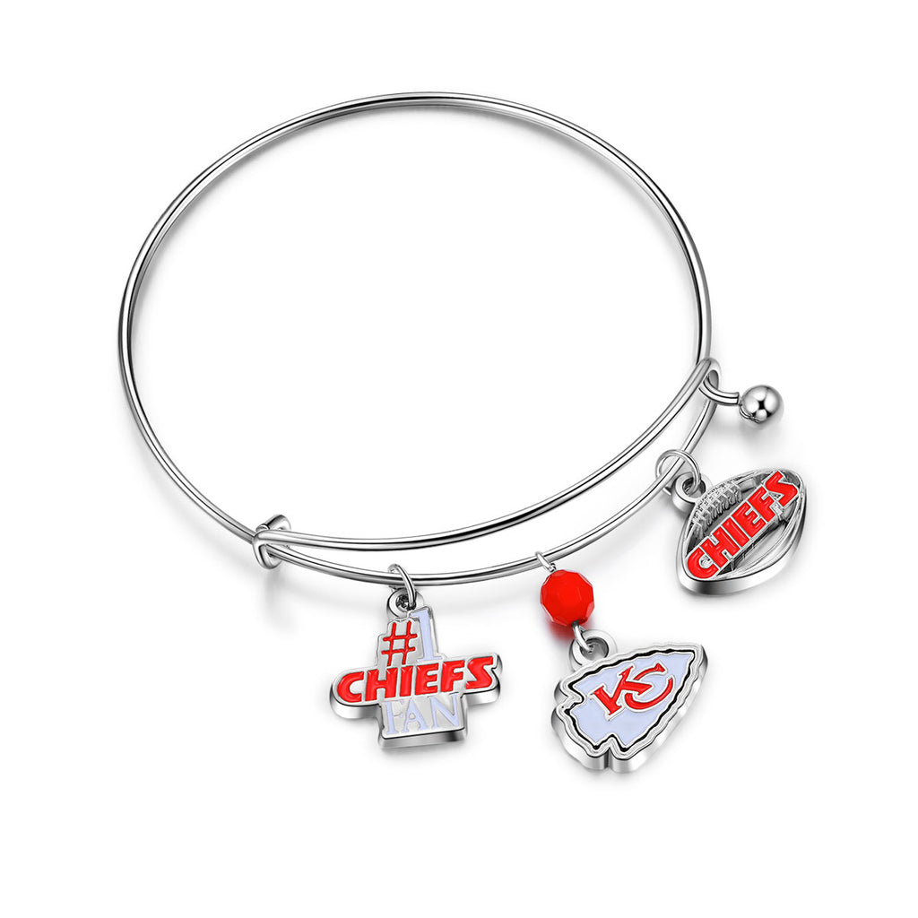 Kansas City Chiefs NFL 3 Charm Bracelet