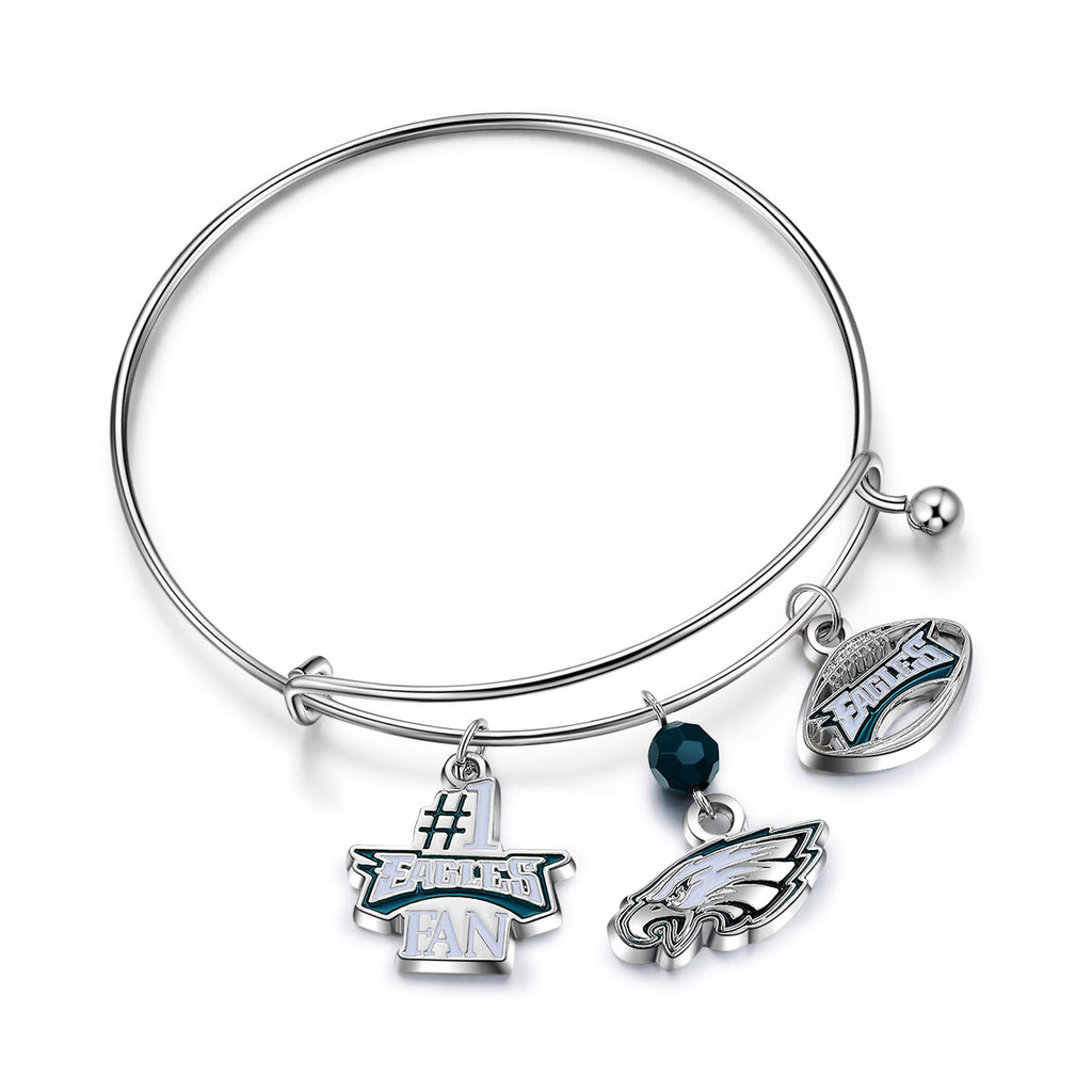 Philadelphia Eagles NFL 3 Charm Bracelet