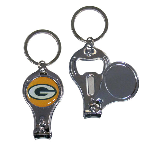 Green Bay Packers Nail Clipper with Bottle Opener Key Chain