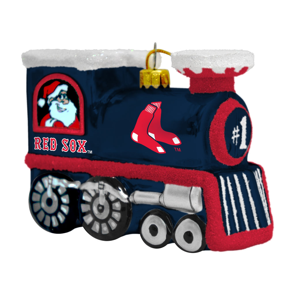 Boston Red Sox Blown Glass Train Ornament