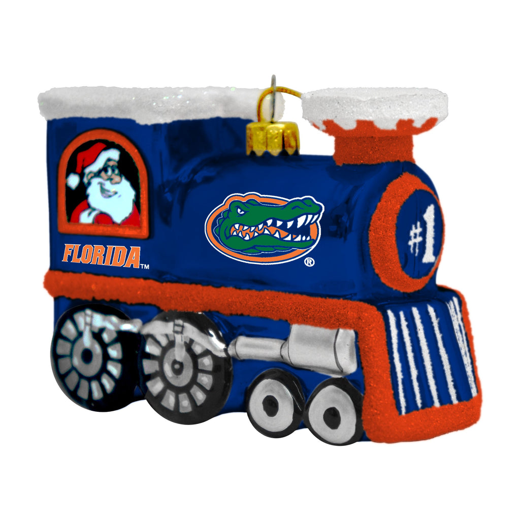 Florida Gators Blown Glass Train Ornament