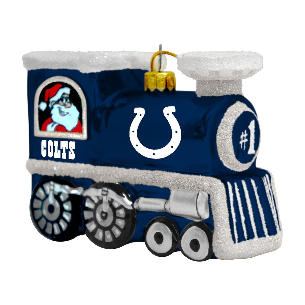 Indianapolis Colts Blown Glass Train Ornament