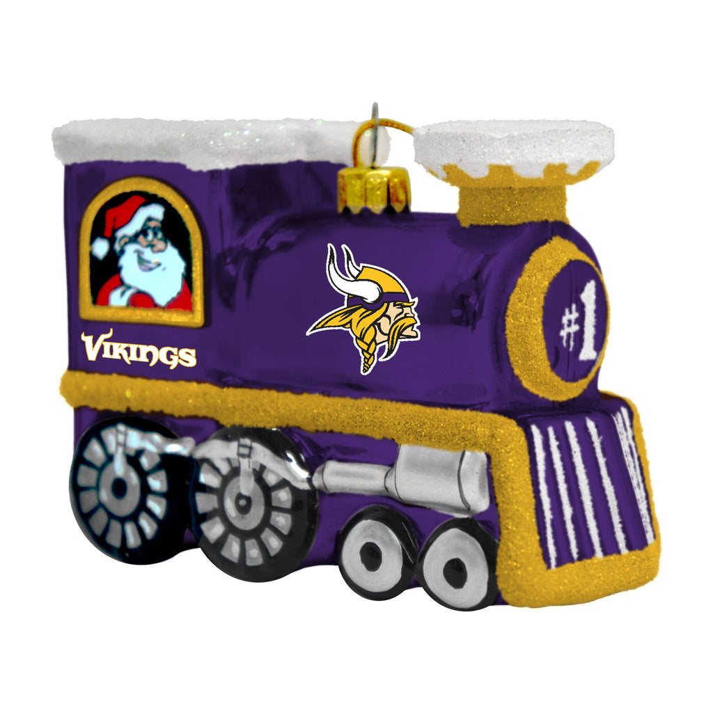 Minnesota Vikings Blown Glass Train Ornament