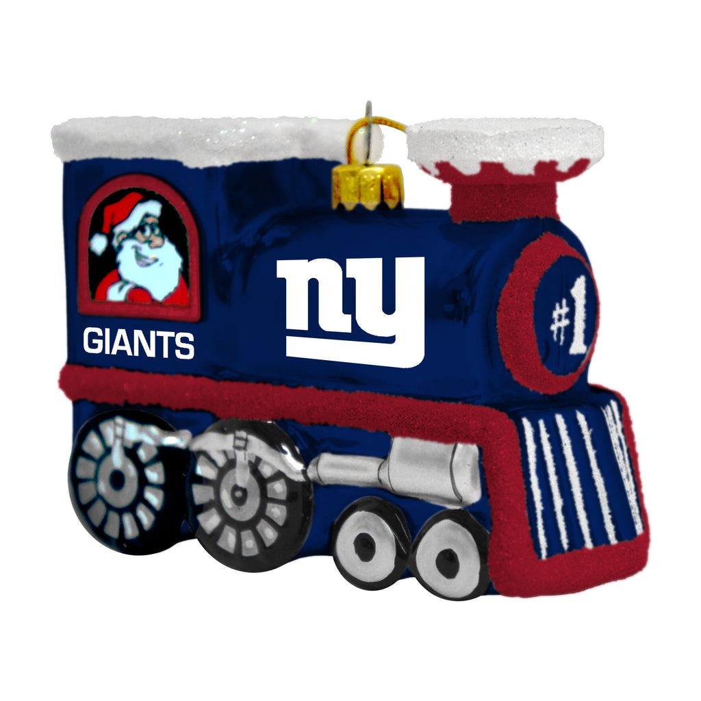 New York Giants Blown Glass Train Ornament