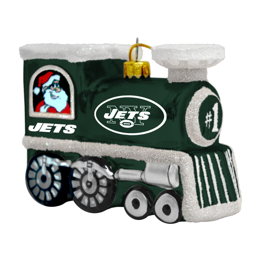 New York Jets Blown Glass Train Ornament