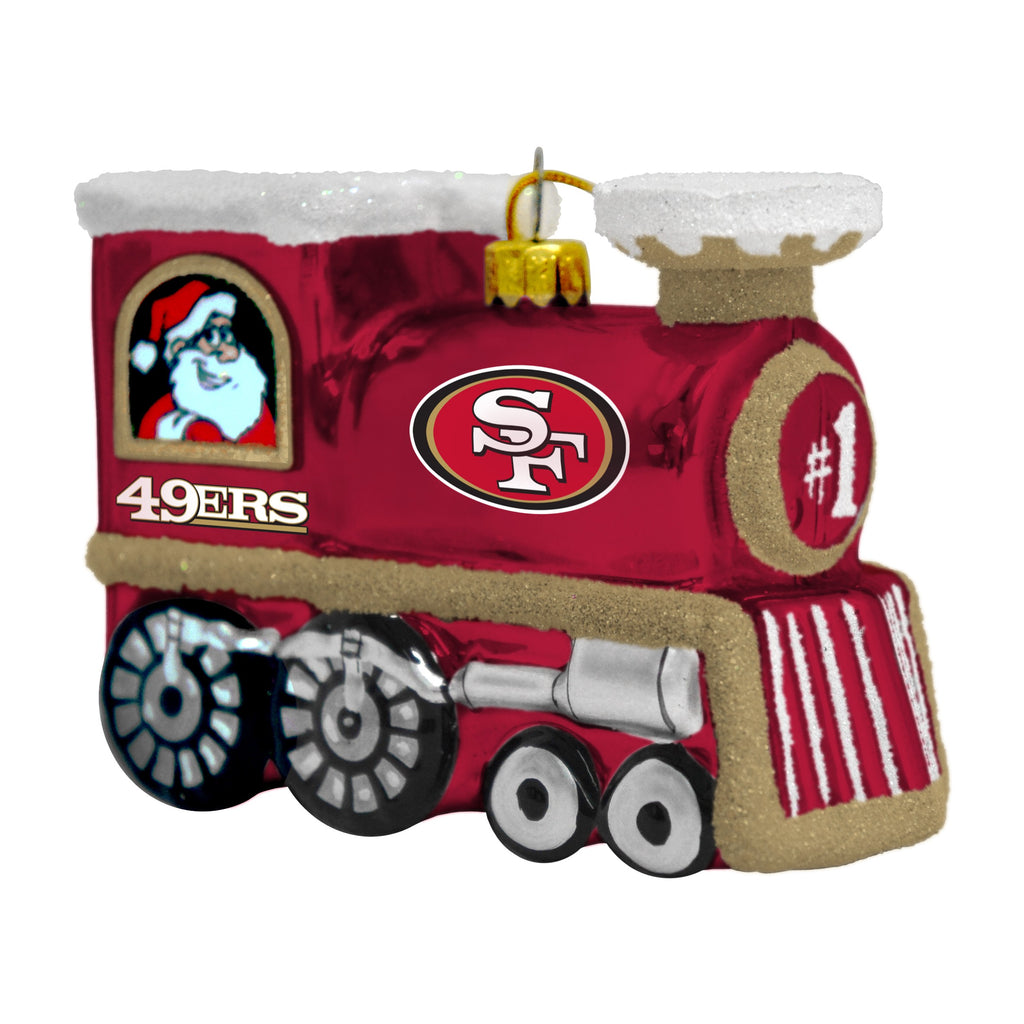 San Francisco 49ers Blown Glass Train Ornament