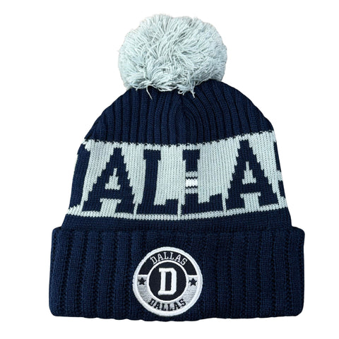 Dallas Knit Hat - Solid Color - Navy/Gray