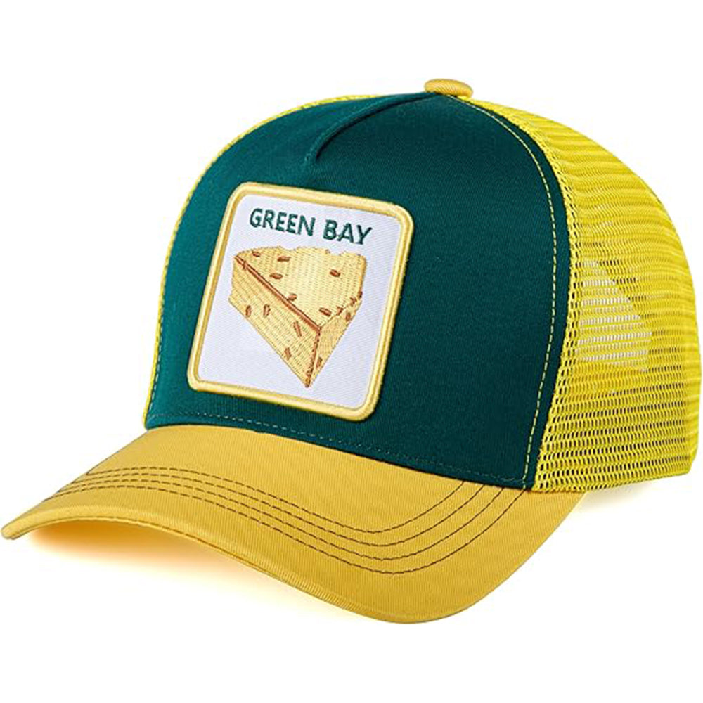 Green Bay Patch Mesh Trucker Snapback Hat