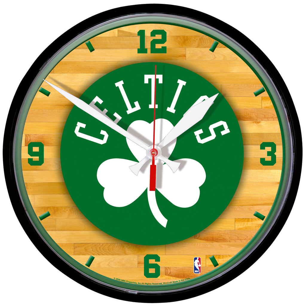Boston Celtics 12.75" Black Rim Wall Clock