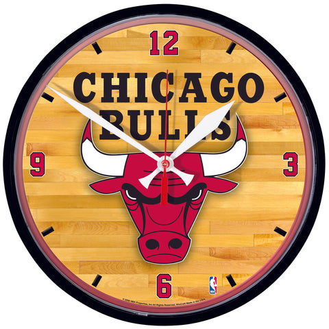 Chicago Bulls 12.75" Black Rim Wall Clock