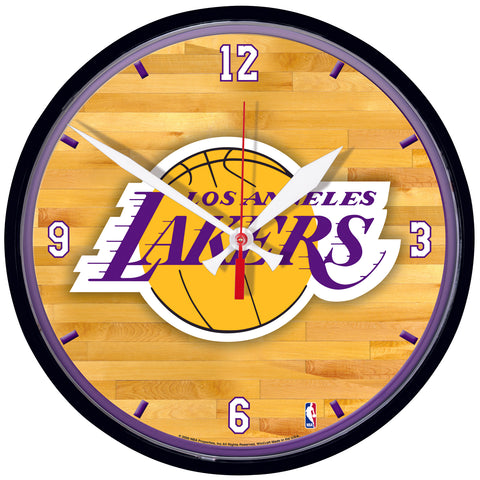 Los Angeles Lakers 12.75" Black Rim Wall Clock