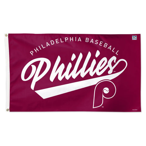 Philadelphia Phillies Retro 3' x 5' Deluxe House Flag - Cooperstown Script