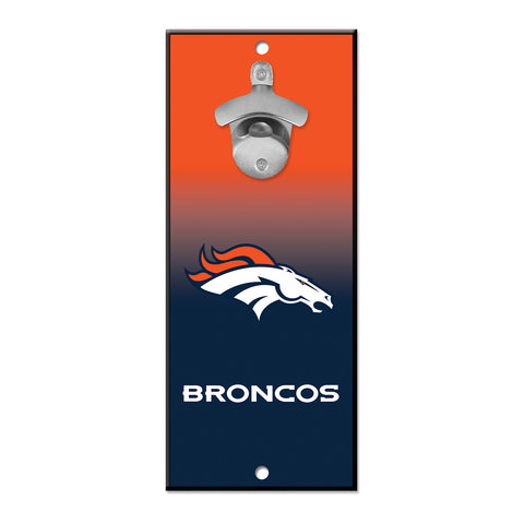 Denver Broncos 5" x 11" Bottle Opener Wall Sign - Ombre