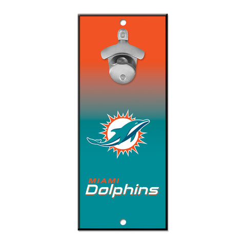 Miami Dolphins 5" x 11" Bottle Opener Wall Sign - Ombre