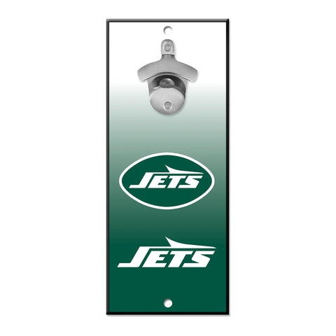 New York Jets 5" x 11" Bottle Opener Wall Sign - Ombre