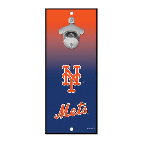 New York Mets 5" x 11" Bottle Opener Wall Sign - Ombre