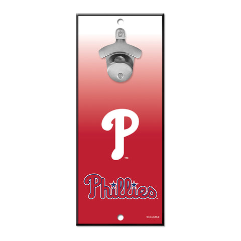 Philadelphia Phillies 5" x 11" Bottle Opener Wall Sign - Ombre