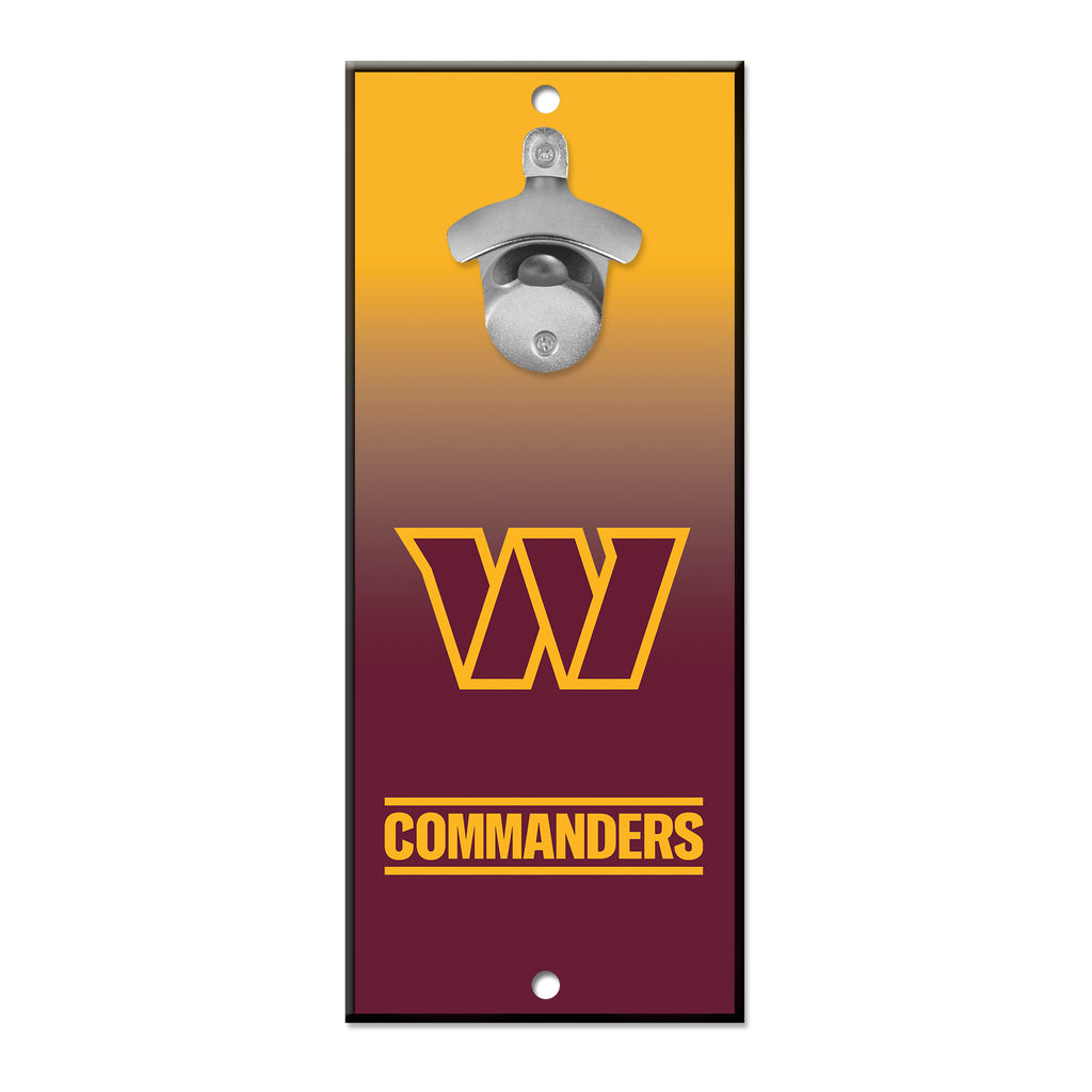 Washington Commanders 5" x 11" Bottle Opener Wall Sign - Ombre