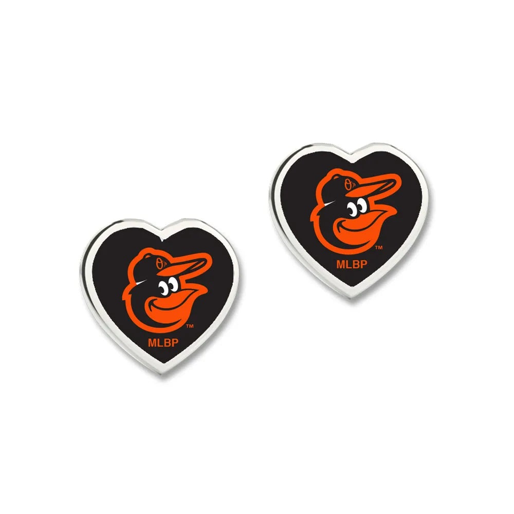Baltimore Orioles Earrings - Heart Post