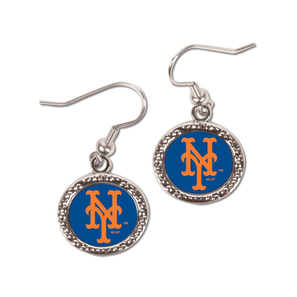 New York Mets Earrings - Round Dangle