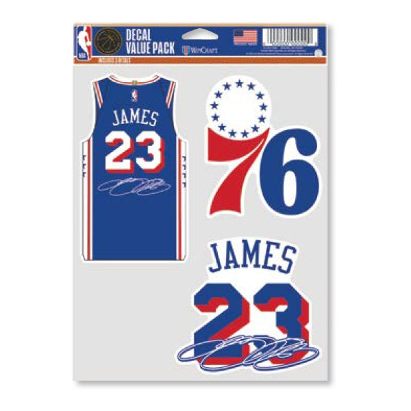 Philadelphia 76ers LeBron James 3pc Multi-Use Decal