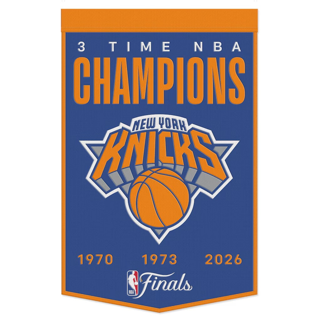 New York Knicks 2026 NBA Finals Champs 8" x 32" Wool Banner
