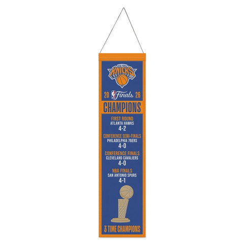 New York Knicks 2026 NBA Finals Champs 8" x 32" Wool Banner