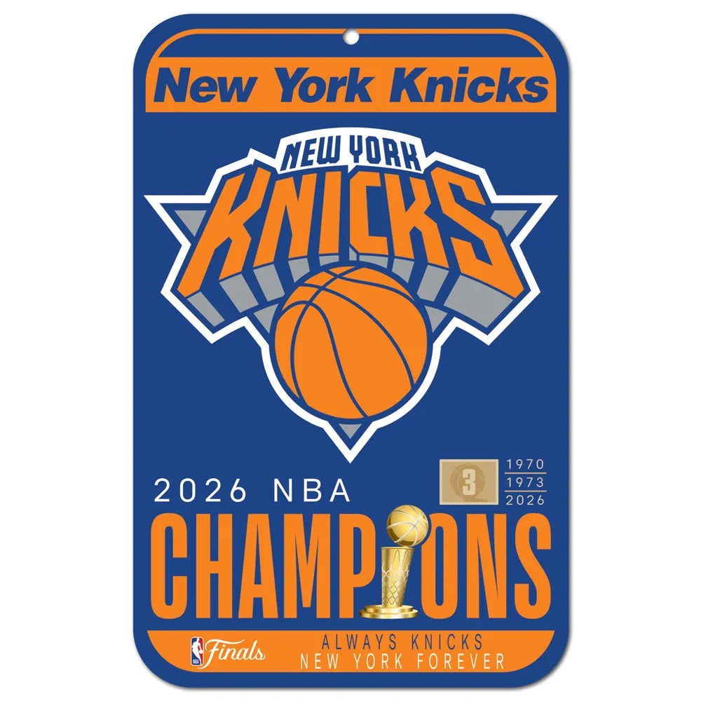 New York Knicks 2026 NBA Finals Champs 11" x 17" Plastic Sign