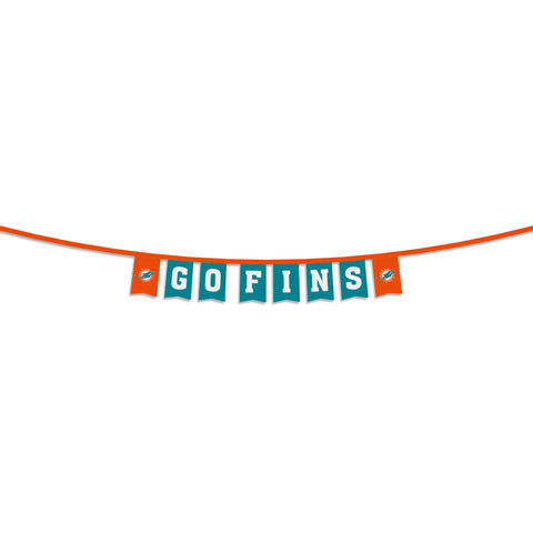 Miami Dolphins 8' Party Banner