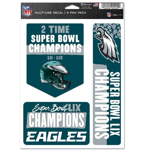Super Bowl LIX Champions 3 Pack Fan Decal Set