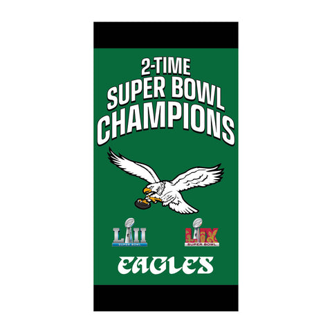Super Bowl LIX & LII Champions Beach Towel - Kelly Green