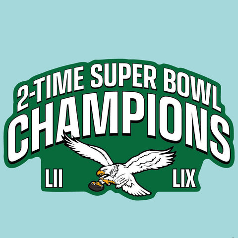 Super Bowl LIX & LII Champions 4" x 4" Vinyl Decal - Kelly Green