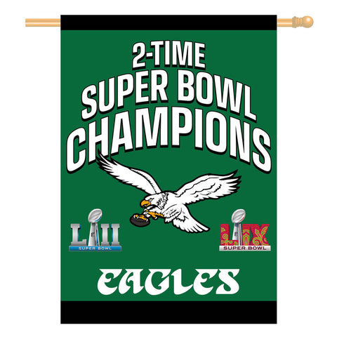 Super Bowl LIX & LII Champions 28"x40" House Flag - Kelly Green