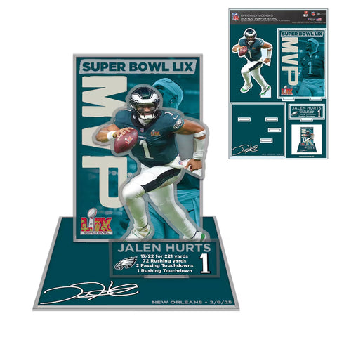 Super Bowl LIX MVP Jalen Hurts Acrylic Stand Up Display