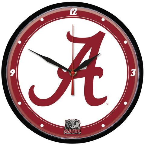 Alabama Crimson Tide 12.75" Black Rim Wall Clock
